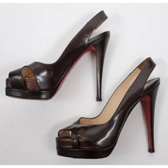Christian Louboutin パテント オープントゥ 37 Christian Louboutin パテント オープントゥ 37 - メルカリ